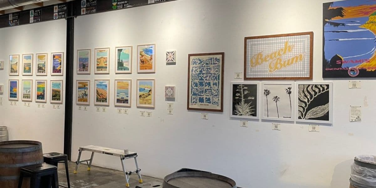 Wave Arcade prints displayed at Culture Brewing Co