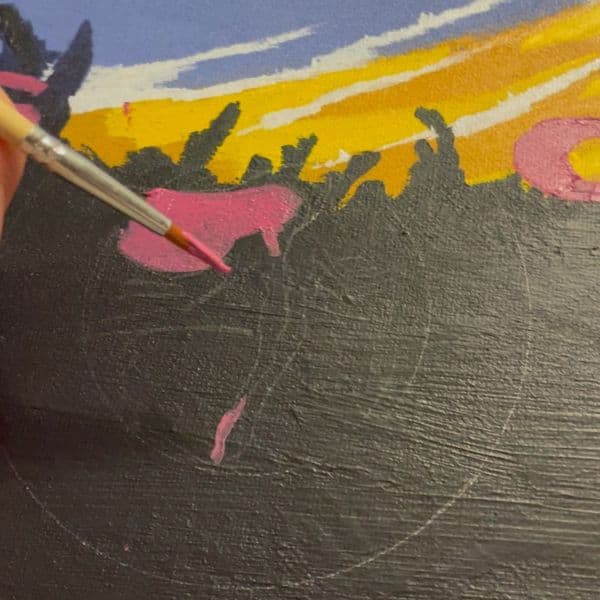 Close-up of painting detail