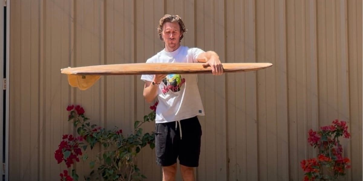 Wave Arcade prints makes a hollow wooden surfboard