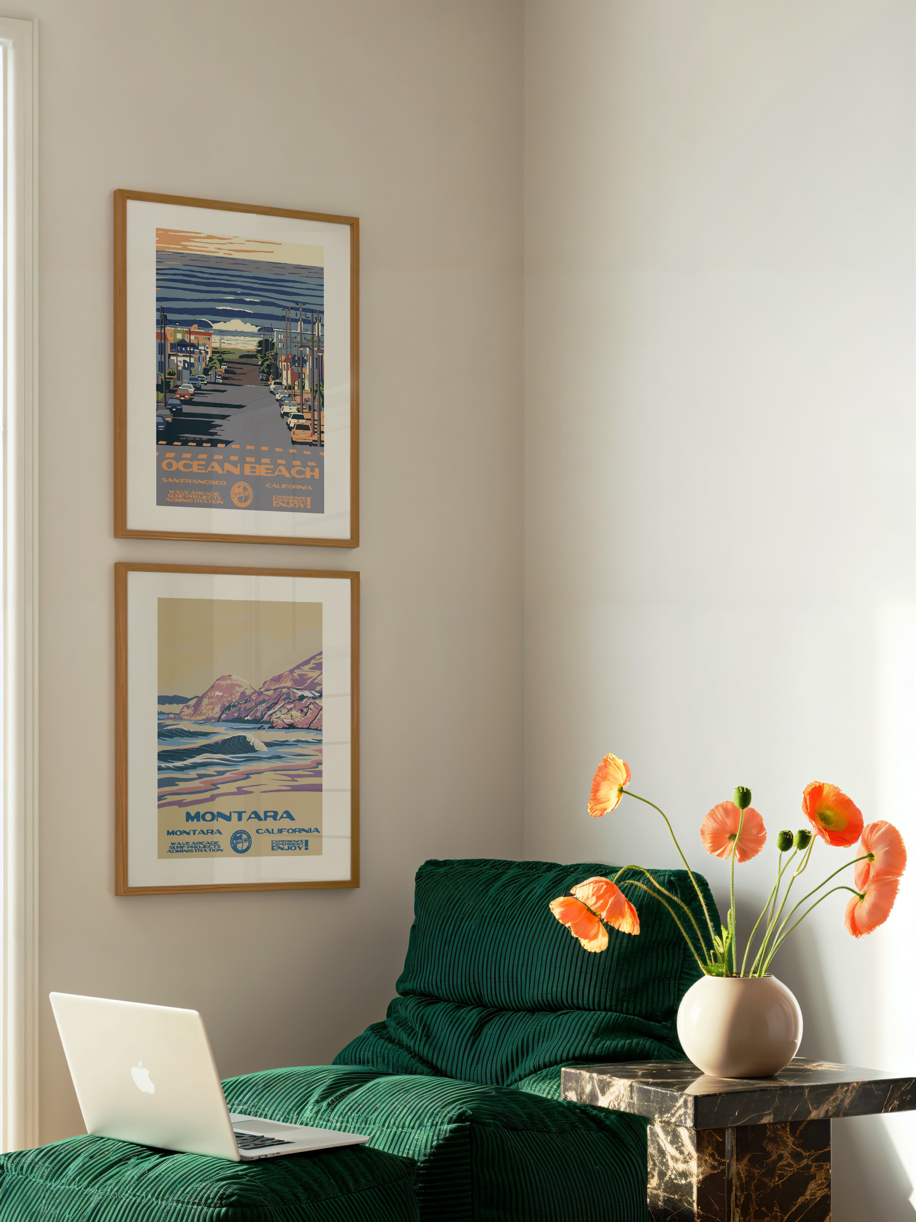 Wave Arcade prints arranged vertically