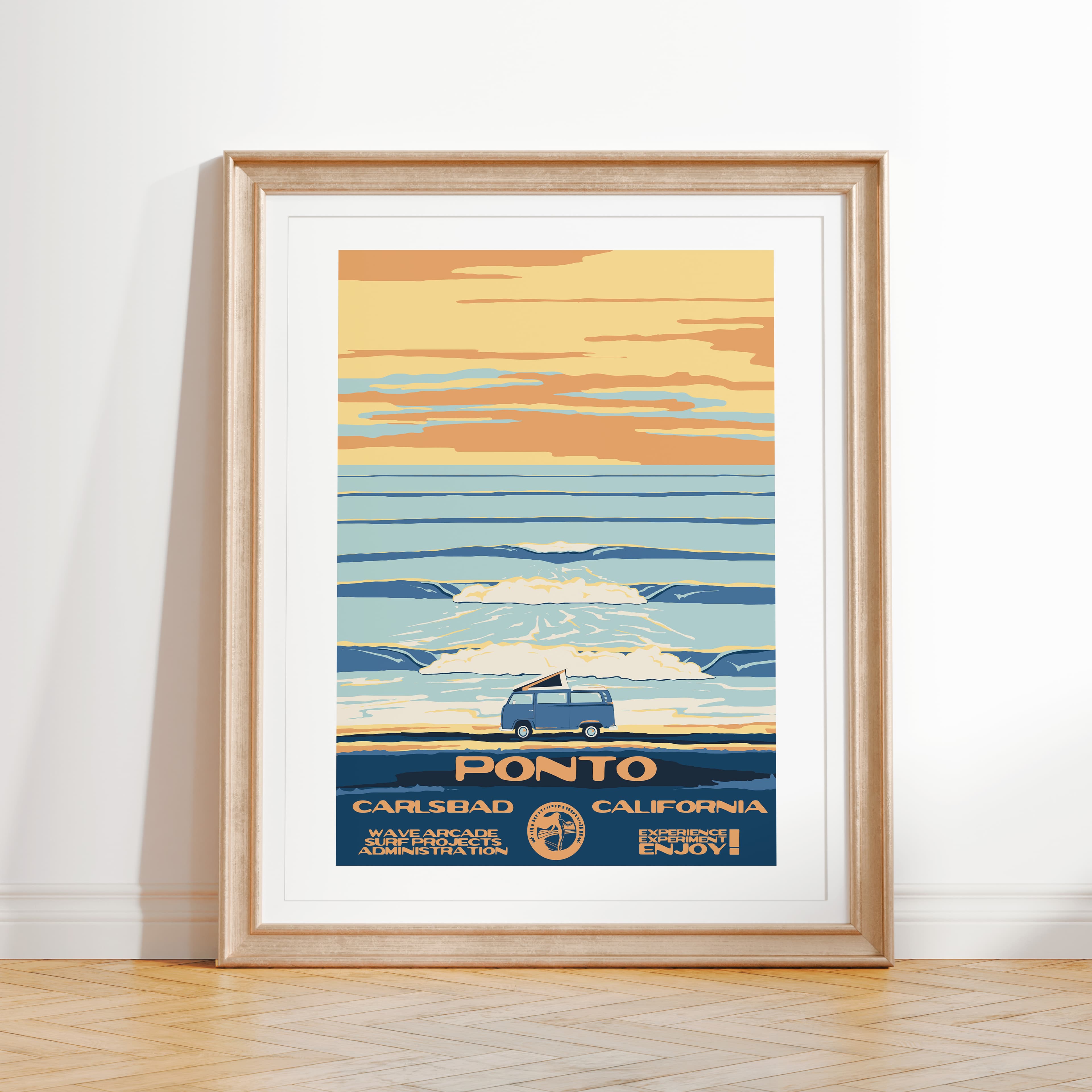 16x20 surf poster in frame