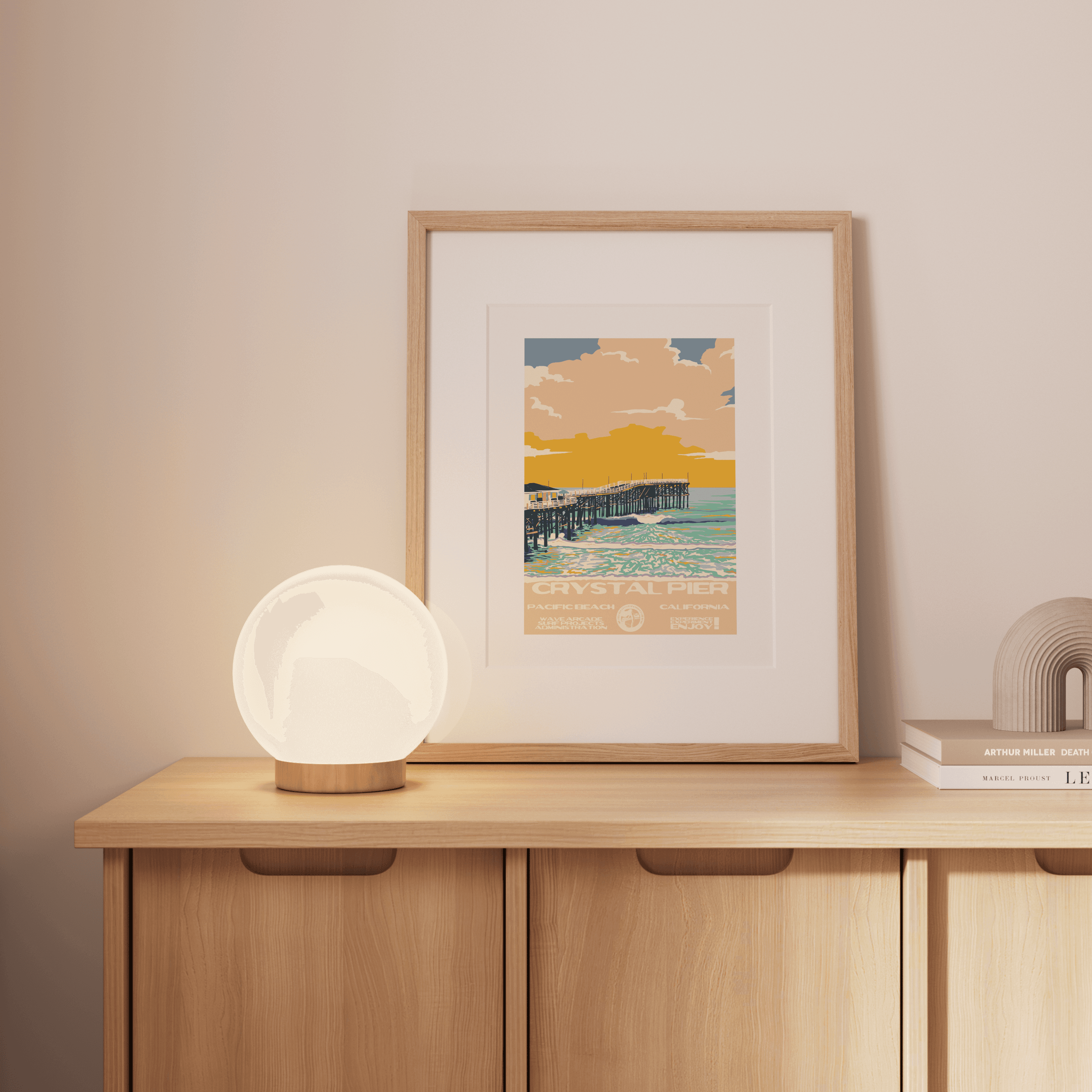 framed surf poster